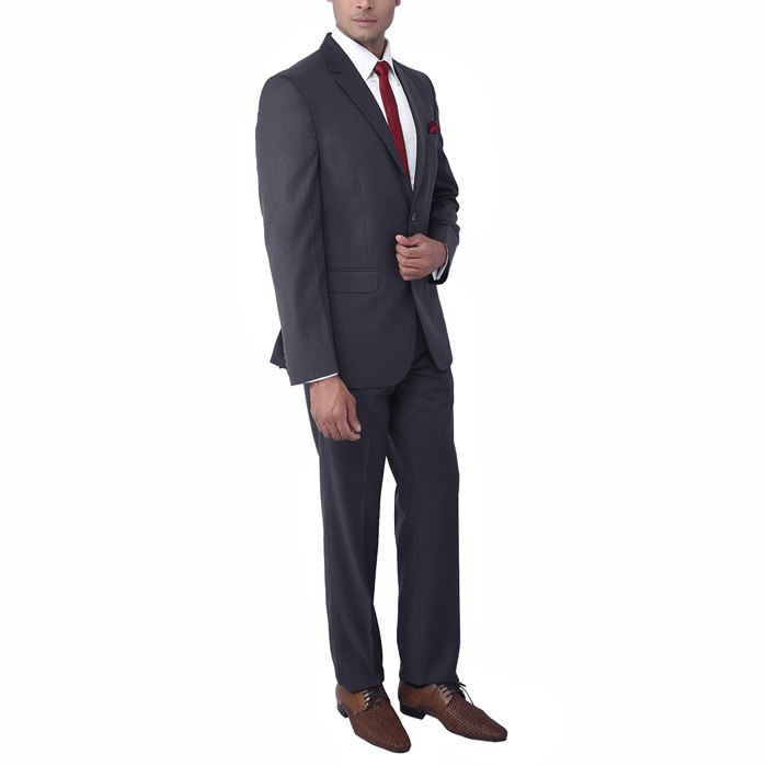 Steel gray wedding suit